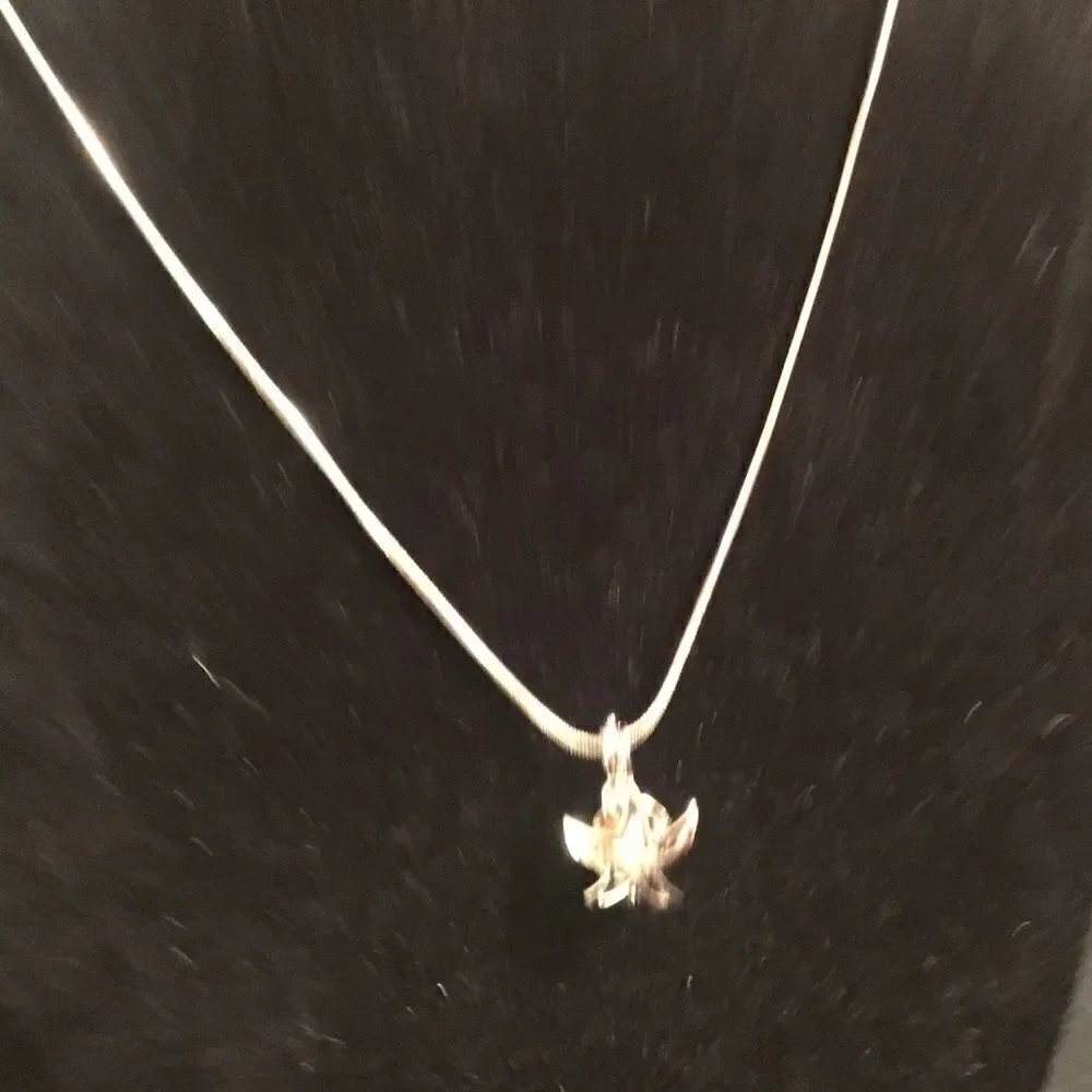 Silvertone Chain and Starfish Wish Pearl